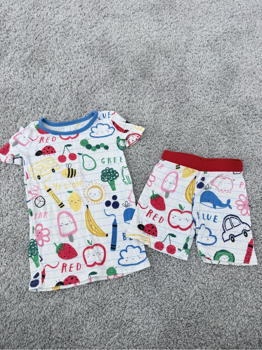 Little Sleepies Back to School Shorts and Shirt Sleeve Pajamas 2T